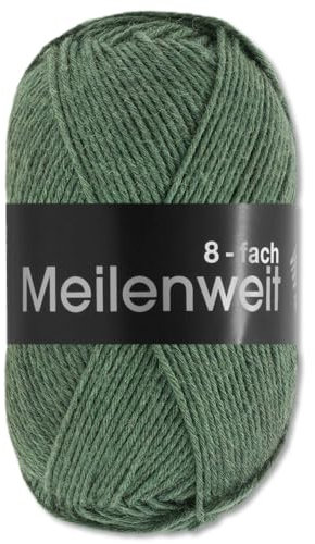 Frida's Wollhaus Lana Grossa 150 g Meilenweit 8-fach 150 Sockenwolle Stricken Garn 16 Farben (9566 | Kieferngrün)