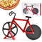 Fahrrad Pizzaschneider, Pizzaschneider, Pizzaschneider aus antihaftbeschichtetem Edelstahl, interessanter Fahrrad Pizzaschneider, kann Pizza und Crpes schneiden(Rot)
