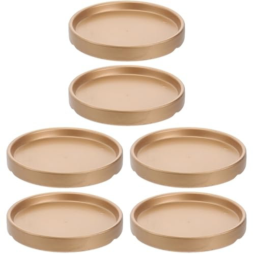 SUPVOX 6pezzi Vassoio per Vaso di Fiori Ceramica da Design Cemento Dorato per Giardino E Balcone Sottovaso per Piante E Fioriere