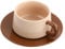 Tazze da Caffè da 220 ml, Set di Tazza e Piattino, Tazzine Caffe e Cappuccino, Tazza da Tè Pomeridiano, Tazze Colazione Mug Ceramica, Tazze da Espresso con Manico per Latte, Moka (Marrone Scuro)
