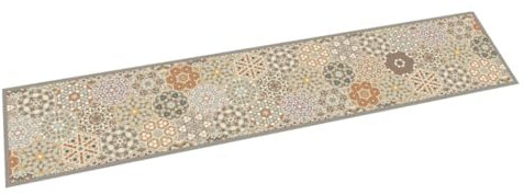 vidaXL Küchenteppich, Küchenläufer rutschfest Waschbar, Teppichläufer für Innen Außen, Teppich Läufer Küchenmatte, Hexagon Pastell 60x300cm Samt