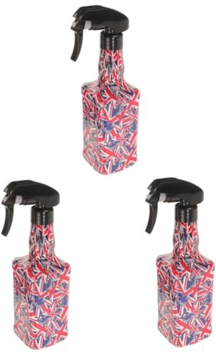 FRCOLOR Lot de 3 flacons pulvérisateurs de whisky vintage pour cheveux - Bouteille brumisateur d'eau Squirter - Flacon pulvérisateur pour cheveux - Personnalité Union Jack