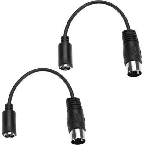 Be In Your Mind 2Pcs Black PS2 Keyboard to AT Convertor 5 Pin DIN Male to 6 Pin Mini DIN Female PS2 Keyboard Adapter for Computer PC Keyboard Mouse Converter