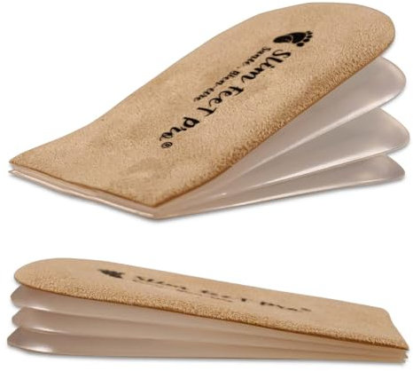 Paire de Talonnette Grandissante Rehaussante Silicone - Taille S Beige - Homme et Femme - Reglable, Adhésive, Autocollante, Anti glisse, Amortissante Talon et Agrandissante