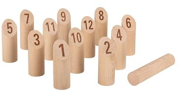 Playtive Wikingerschach mit Nummern, Holzspielzeug, Holzoutdoorspiele, 13-teilig, ab 4 Jahren