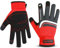 WESTWOOD FOX Gartenhandschuhe aus Leder,robuste Arbeitshandschuhe für Damen und Herren, Gartenwerkzeuge, Mechaniker, atmungsaktiv, Gärtner, rutschfeste Rigger-Handschuhe (Schwarz-Rot, M)
