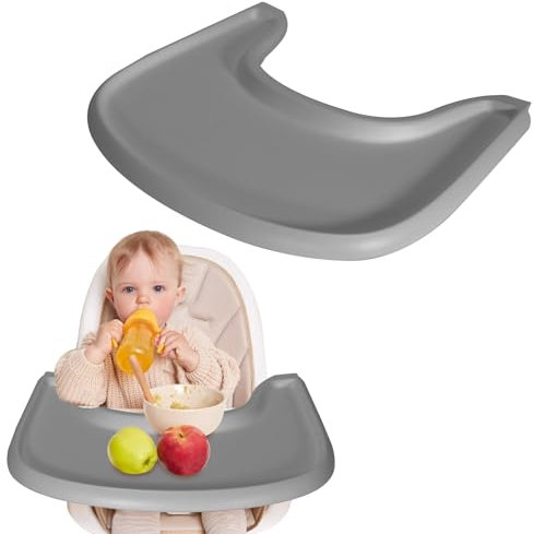 Tablett Kompatibel mit Stokke Tripp Trapp Stuhl, Tray für Hochstuhl Hochstuhlzubehör für Kleinkinder 6–36 Monate, Schnelle Klickbefestigung am Hochstuhl, Leicht zu Montieren, Rutschhemmend, Abwaschbar