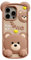 wifantien 3D Bear Case,Cartoon Cute Kawaii Character Funny Teddy Bear Kids Teens Girls Women Shockproof Soft Silicone Case for iPhone 13/iPhone 14/iPhone 15 6.1 inch