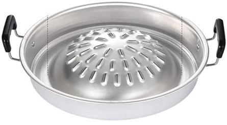 Thai BBQ Grill Pan, Mookata Thai Steak Grill Charcoal Pan Aluminum Grill Pan Hot Pot for Gathering Outdoor Picnics (35 cm)