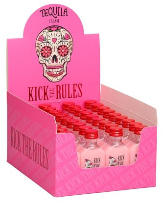 KICK THE RULES - PACK MINIATURA CREMA DE FRESA CON TEQUILA - PACK DE 36 UNIDADES - MINIATURA DE 50mL