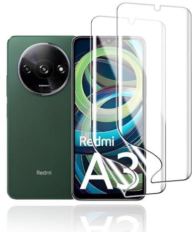 KoasVonson Protector de Pantalla Hidrogel para Xiaomi Redmi A3 / A3x, 2 Pcs | TPU HD flexible y transparente, antiarañazos, tacto preciso, autorreparable, huella dactilar, reconocimiento facial