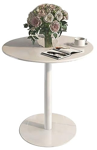 Moderner weißer runder Stehtisch für kleines Büro und Esszimmer, 70 x 104 cm