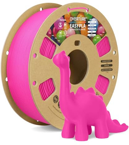 OVERTURE Easy PLA 1.75 mm 3D Druckerfilament, 1kg (2.2 lbs), Verstärkt Zähigkeit PLA, Maßgenauigkeit +/- 0,02 mm (Easy Magenta)