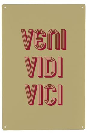 artboxONE Metall-Poster 30x45 cm Typografie Veni Vidi Vici von Künstler sommersbilder