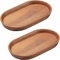 2 Pezzi Vassoio Ovale in Legno, 20x11.8x1.5cm Vassoi Decorativo in Legno di Acacacia, Piccolo Vassoio di Stoccaggio per Tè, Caffè, Dolci, Piccoli Oggetti