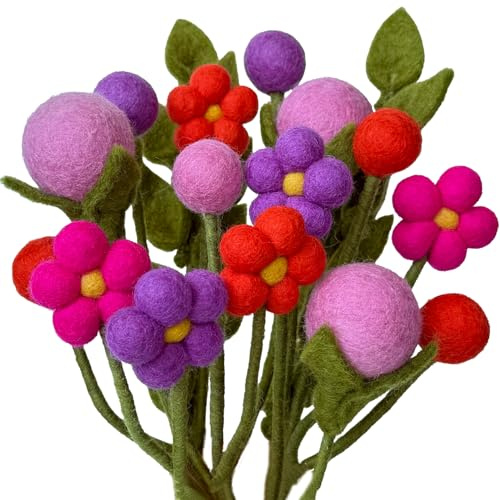your castle Blumenstrauß aus handgearbeiteten Filzblumen, fairer Handel, nachhaltige Deko aus Filz, realistische Kunst- Textil-Filzblumen Set, Stoffblumen, Filzblüten, Giulia