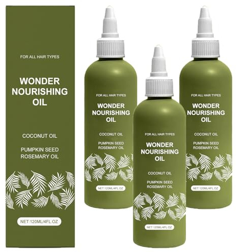 Natural Rosemary Oil for Hair Growth, Nourishing Dry & Reducing Hair Loss, Nourishing care Serum, Stronger Hair, for Dry, Damaged, and Frizzy Hair, Promotes Thicker Natural (3pcs)