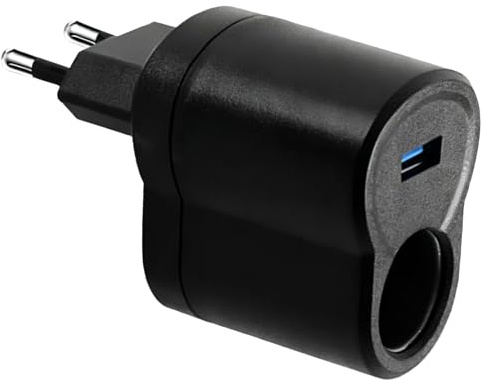 220V auf 12V Adapter Zigarettenanzünder Steckdose,AC auf DC Spannungswandler mit EU-Stecker,Mit USB-Adapter, mit EU-Stecker, Spannung Wandler Konverter Netzteil Steckdose Ladegerät Adapters