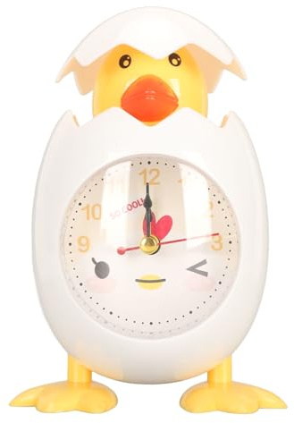 Adfaga Cartoon-Eierschalen-Huhn-Wecker, niedlicher, lustiger Tischwecker für Studenten, Schlafzimmer, Dekoration, ABS-Kunststoff, 150 ml, batteriebetrieben