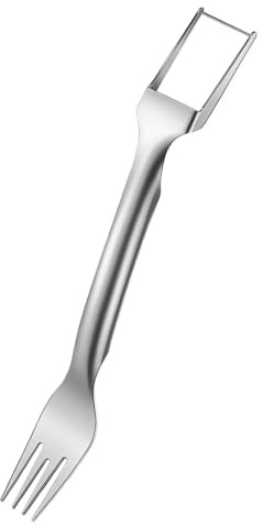 2 in 1 affettatrici per meloni e angurie,Forchetta Taglia Frutta,forchetta anguria affettatrice taglierina,Coltello Anguria Multiuso In Acciaio Inox,Gadget da Cucina per Anguria (1 pezzo)