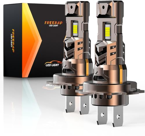FREERAP H7 Led Headlight Bulb, 6500K Cool White, 36000LM Brighter | 120W H7 Led Bulbs with Fan, Plug and Play, 1:1 Size, 70000+ Hours Life Time, IP68 Waterproof, Pack of 2