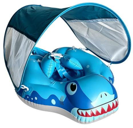 Bouée Bébé Piscine avec Pare-Soleiles UPF 50+ pour Bébé 0-36 Mois