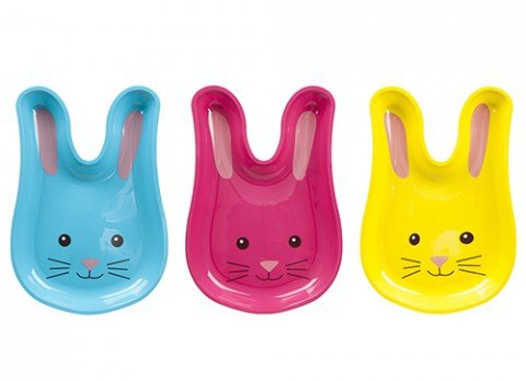 Homestreet Hasengesicht Schalen Osterhase Tabletts in 3 Farben ideal für Partys, Buffet oder für Kinderteller - wählen Sie Ihre Farbe oder 3er Set aus (3er Set)