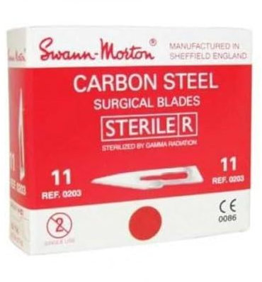 Carbon Sterile Surgical Blades No.11 Pack of 100 (Ideal for Hijama/Cupping) …