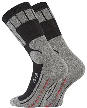FussFreunde 4 Paar Sportsocken (Laufen, Skatern,Wandern) mit Anti-Loch-Garantie und sehr angenehmen Tragegefühl (35-38, Schwarz Grau gemustert)