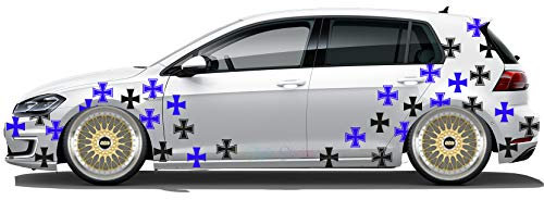 Auto Seitenaufkleber Dekor Aufkleber Seite Tattoo 112 Teilig Car Karosserie Sticker Eisernes Kreuz, Iron Cross, Bundeswehr
