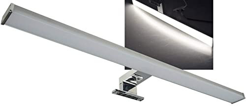 ChiliTec LED Spiegelleuchte 60cm Spiegelschrank-Leuchte IP44 11Watt 1600Lumen Badezimmer Wand- und Aufbaumontage Beleuchtung für Schrank Spiegel Bad Alu-Optik Neutralweiß