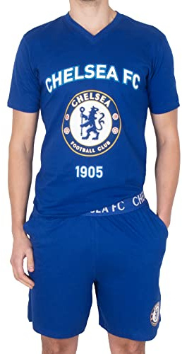 Chelsea Official Football Gift Mens Loungewear Short Pyjamas Royal XL