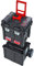 ADB Werkzeugkasten, Werkzeug-Koffer, Trolley, HD Compact aus PP, 495x350x712mm, leer, abschließbar, fahrbar, rollbar, unbestückt, schwarz/rot