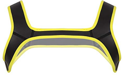 dPois Männer Neopren Schulterbandage Brust Harness Geschirr Schulterschutz Herren Brustgeschirr Schultergurt Sportwear Fitness Gym Sport in Schwarz Blau Gelb L