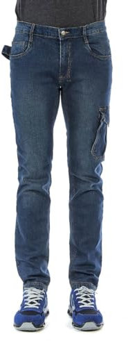 U-Power Jam, Jeans Elasticizzati da Uomo, Design ruggine, Comodo Tessuto di Cotone, Abbigliamento Casual, Multitasche, Pantaloni a Gamba Dritta (Guado Jeans_S)
