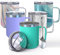 THILY Stainless Steel Insulated Coffee Mug 350 ml Triple-Insulated Travel Cup with Handle and Lid, Keep Coffee Cold, Powder Coated Travel Mug, Matte Teal