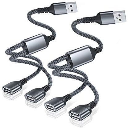 Itramax USB Splitter Y Cable 0.3M/2Pack,USB A 1 Male to 2 Female Extension Cord Converter,Dual Double USB Port Extender Hub Data Charger Power Split Adapter for Mac,Car,Xbox One Series X/S,PS4,PS5
