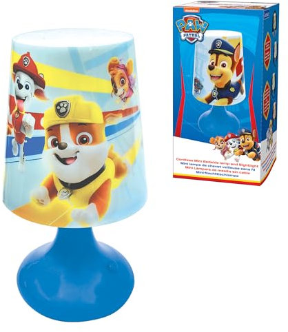 Lexibook, Paw Patrol, Mini Lámpara de noche sin cable y luz nocturna, Azul, MLT10PA