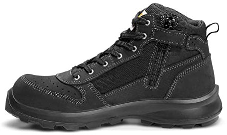 Carhartt Herren Michigan Rugged Flex® S1P Mittelhoher Sicherheitsstiefel mit Reißverschluss, Schwarz, 39