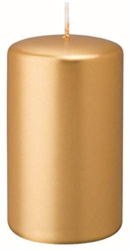 4er Adventskerzen, Adventskranz Kerzen Set Gold 8 x Ø 6 cm