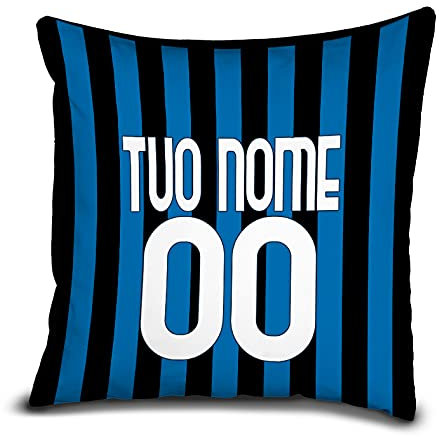 quickgadget Idea Arredo Casa Regalo Cuscino Sport Calcio Personalizzato con Nome e Numero per Tifoso Atalanta 2021