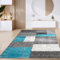 Paco Home Teppich Wohnzimmer Kurzflor Marokkanische Kreis Und Bordüren Muster Modern, Grösse:240x340 cm, Farbe:Türkis