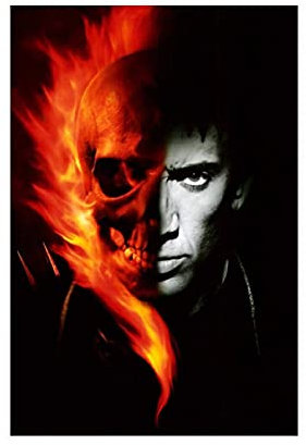 Ghost Rider Johnny Blaze Nicolas Cage Movie Classics 12 Leinwand-Poster, Wandkunst, Deko, Gemälde für Wohnzimmer, Schlafzimmer, Dekoration, ungerahmt: 30 x 45 cm