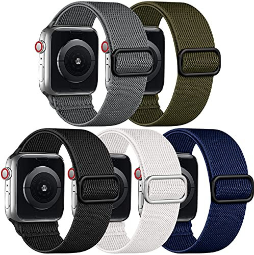 Adorve Compatibile con cinturini Apple Watch Ultra 3/2/1 da 49 mm, 46 mm, 45 mm, 44 mm, 42 mm, 41 mm, 40 mm, 38 mm, uomo e donna, morbido nylon elastico intrecciato per iWatch Series 11/10/9/8/7/6/5/4