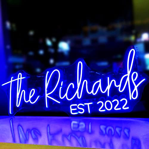 Neon Sign Personalisiert LED Leuchtschilder Custom Neon Schild für Dekoration Personalisierte Leuchtschilder für Hochzeit Geburtstag Party Geschenk (1 Zeilen Text, 89cm)