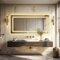 LUVODI Miroir Rectangulaire Salle de Bain LED: 120x60cm Miroir connecté avec Prise Interrupteur Tactile Gradable Miroir Mural 3 Couleurs Anti-Buée Mémoire IP65 Éclairage intégré et Rétroéclairage