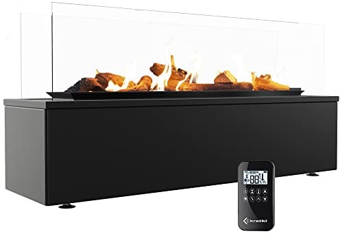KRATKI Gas Terrassenheizer PATIO 17 kW G30/50mbar schwarz Heizstrahler | Gasheizer für Terrasse und Garten, Gehäuse aus Stahl, 56,9 x 118,5 cm