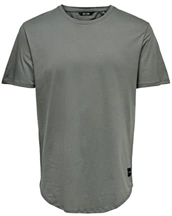 ONLY & SONS Herren T-Shirt onsMATT LONGY SS Tee NOOS, Castor Gray,XL