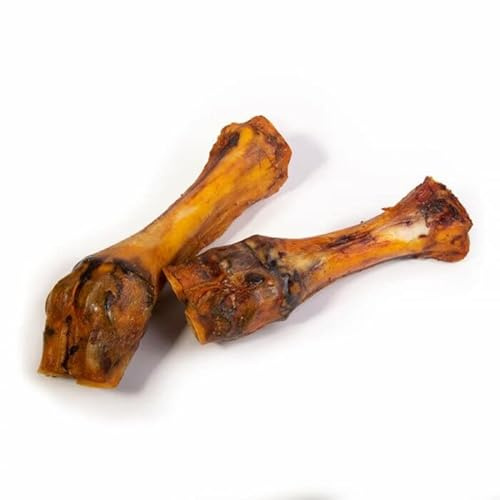 BREER Hundesnacks Kalbsunterbeine getrocknet 10 Stück Natürlicher Kauknochen für Hunde Langer Kauartikel für große & kleine Rassen Zahnpflege & Beschäftigung Leckerli