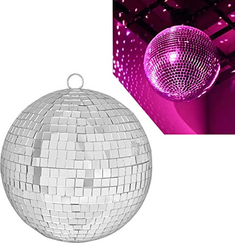 QINERSAW Ø20CM Spiegelkugel Silber Party DiscoKugel Spiegel Disco Ball Party Kugel Mirrorball zum Aufhängen für Party Karneval Geburtstag Mottoparty Weihnachten Schaumstoff